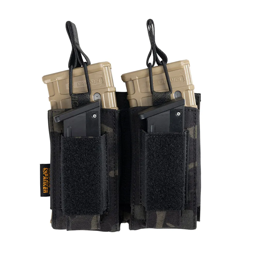 Отличные Элитные бизань тактический нейлон Molle подсумок армии аксессуары AK M4 пистолет двойной журнал сумки пейнтбол игры - Цвет: Multicam Black