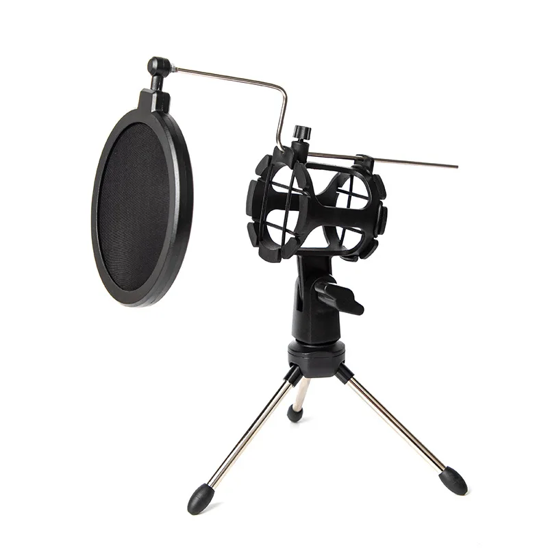 Adjustable Microphone Stand Desktop Tripod for Computer Video Recording with Mic Windscreen Filter Cover | Электроника
