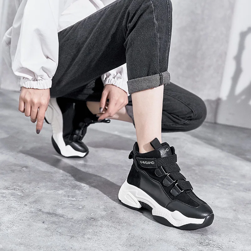 Женские ботинки на среднем каблуке Timalina обувь платформе с круглым носком женские