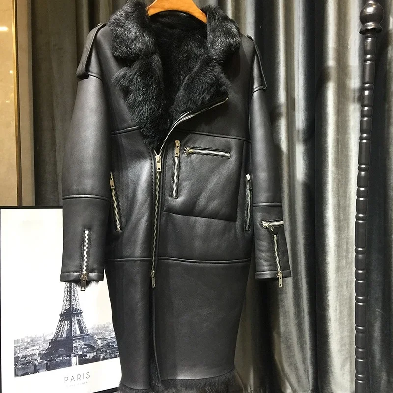 

SHZQ 2021 New Luxury Women’s Sheepskin Coat Karakul Sheep Fur and Genuine Leather Coats Long Warm Winter Female Jacket Outwears