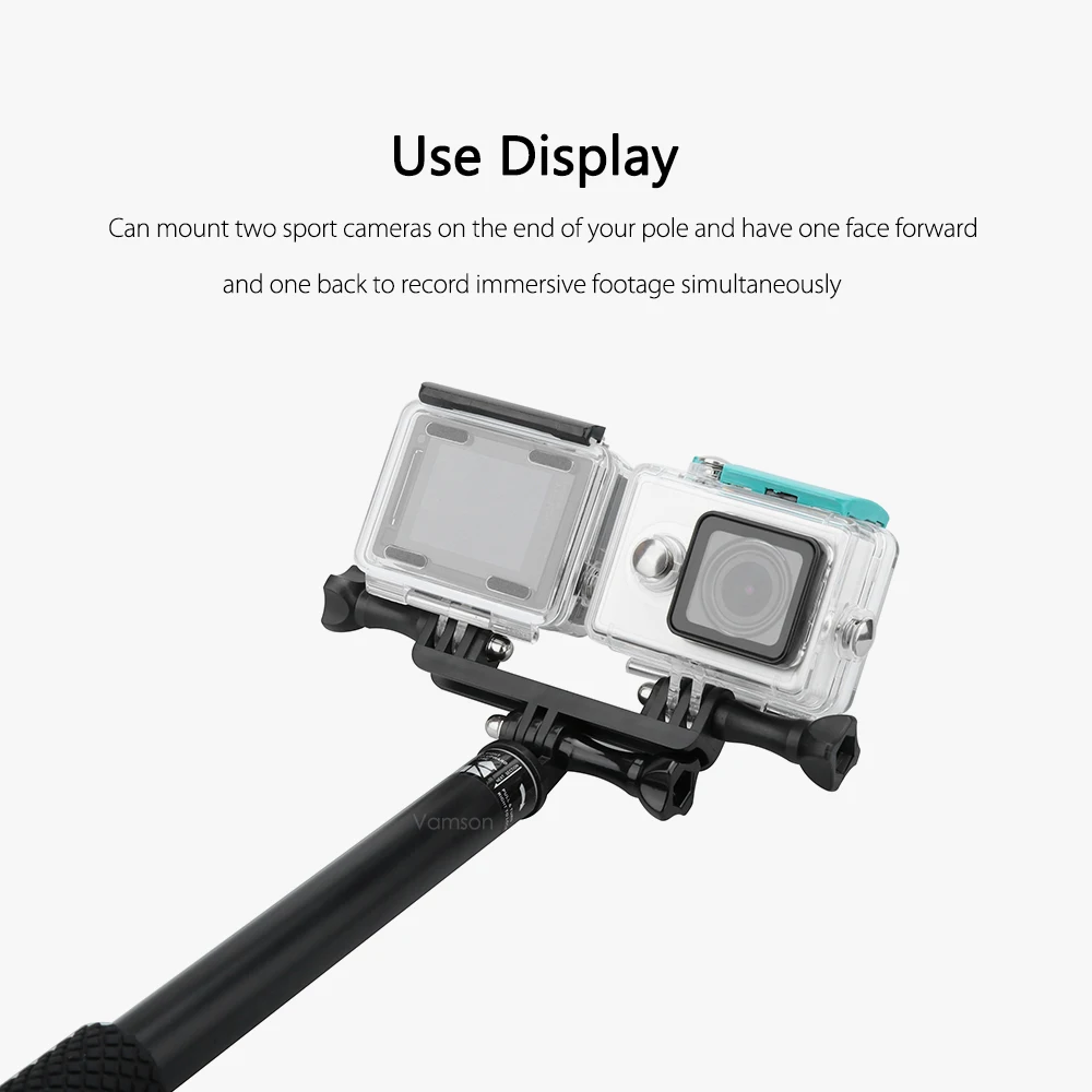 Vamson для Go pro Аксессуары двойной кронштейн мостовое крепление для Gopro Hero 7 6 5 4 для DJI OSMO Yi 4K штатив Экшн-камера VP518