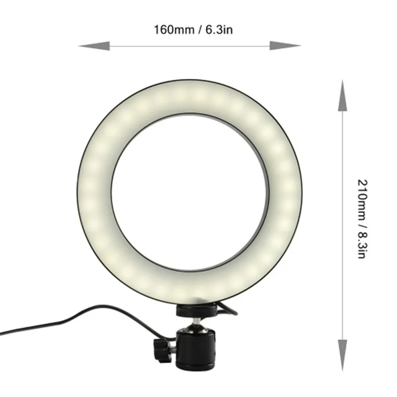 Светодиодный кольцевой светильник для селфи фотосъемки со штативом с