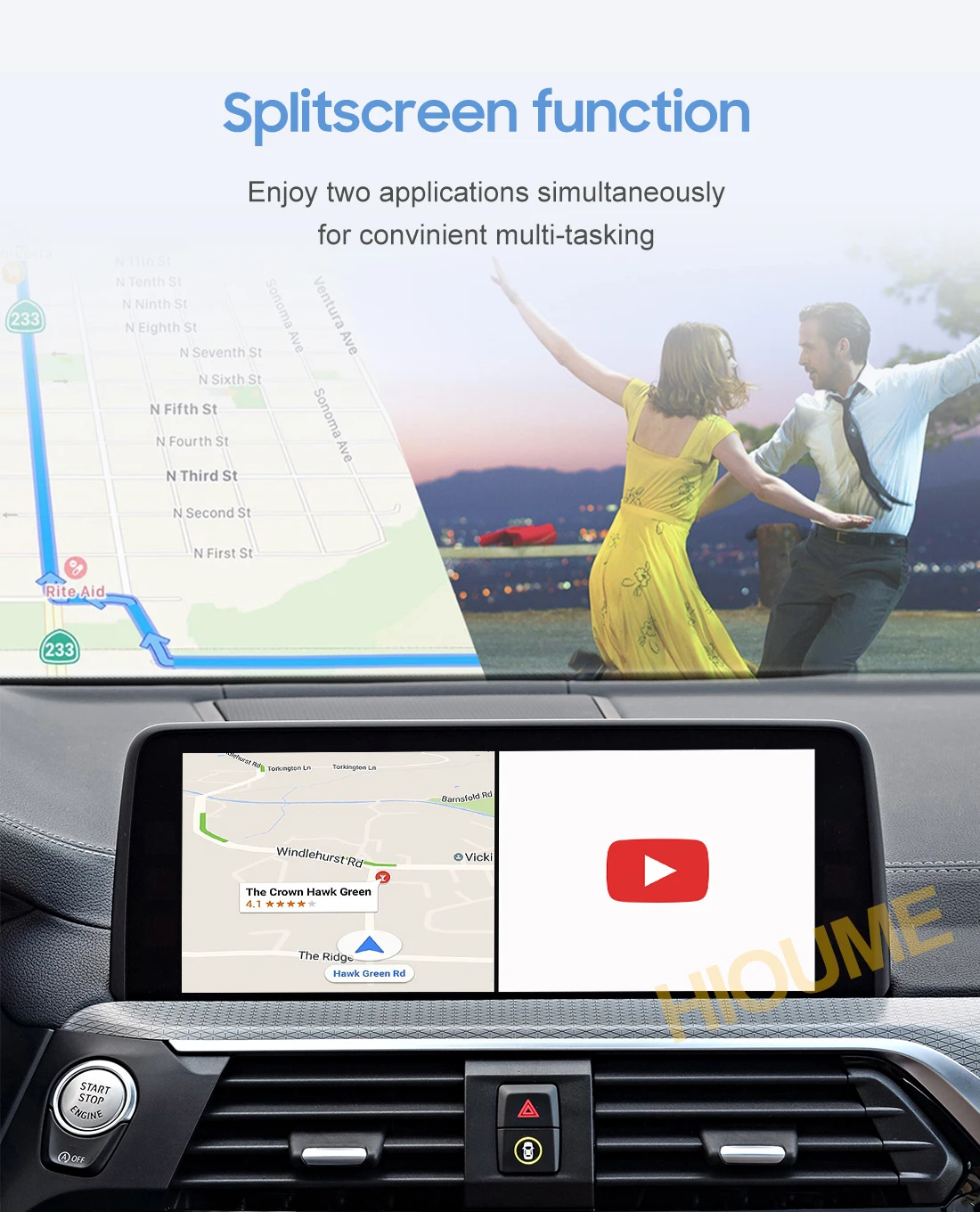 AI Box Apple CarPlay Car Multimedia Player Plug and Play Android 9.0 4G+32G GPS WIFI Mirror-Link Phone Cast Split screen