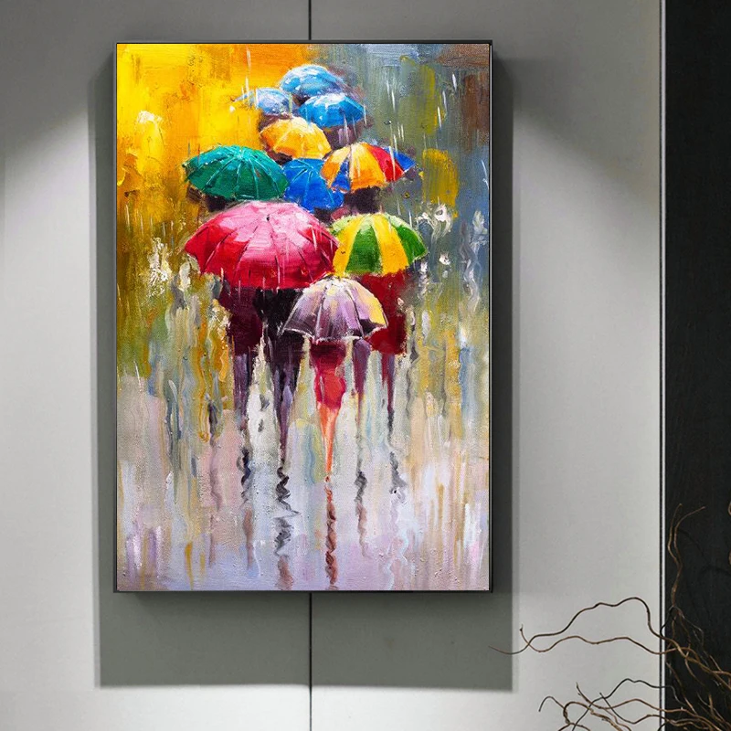 

Abstract Portrait Girl Holding An Umbrella Oil Paintings Print on Canvas Art Prints Wall Art Pictures Home Wall Decor Cuadros