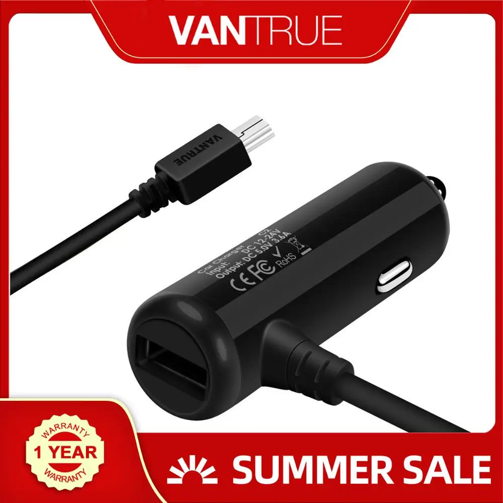 Vantrue C2 DC5V 3.6A автомобильное зарядное устройство адаптер 10 футов мини USB