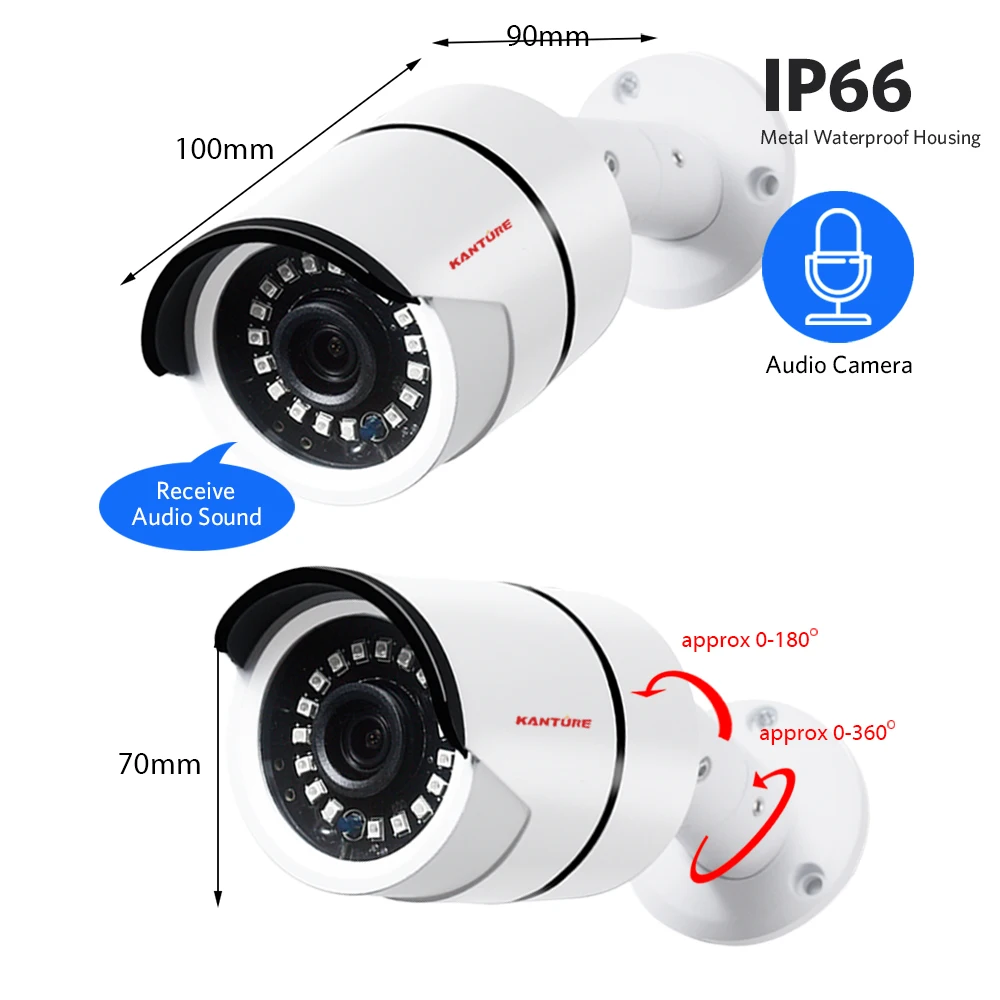 H.265 8CH 4MP видеонаблюдение POE система NVR 4 шт. 48V 2.0MP 1080P Аудио запись