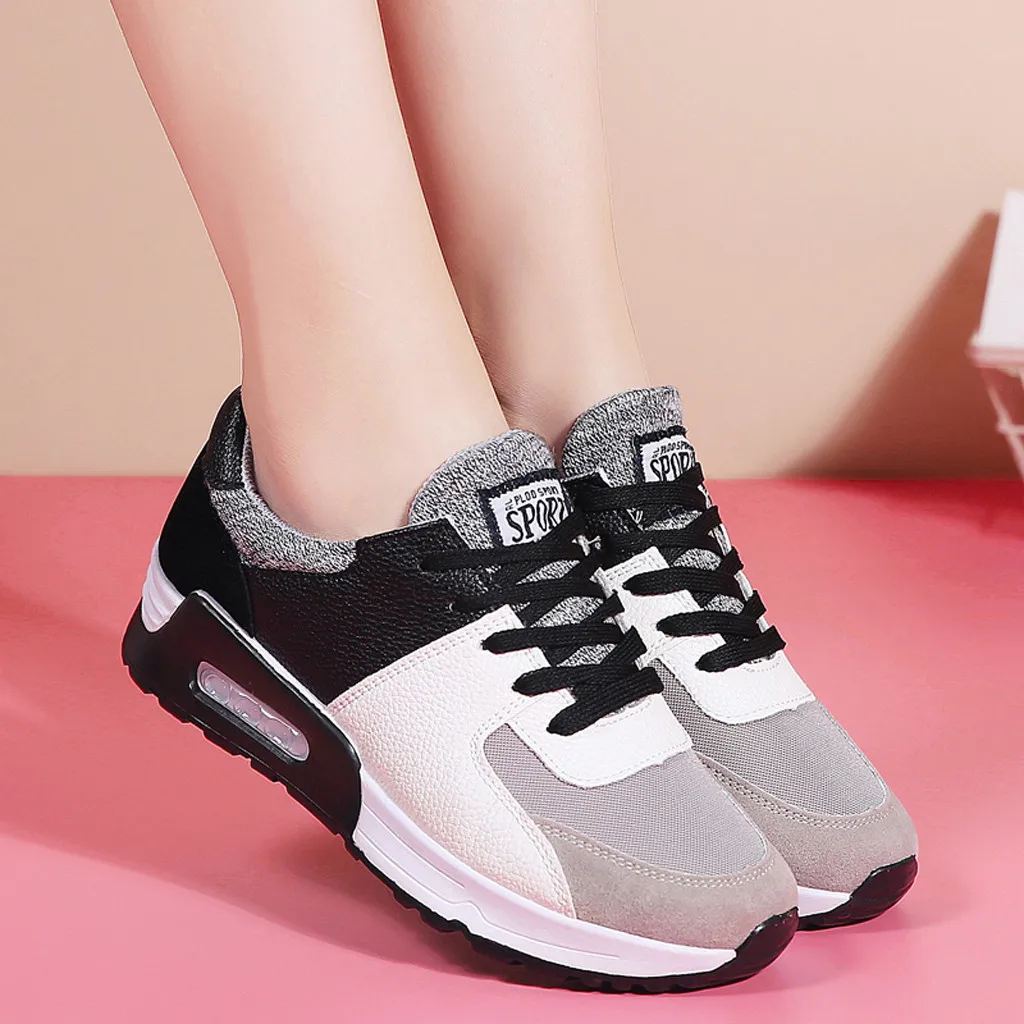 

SAGACE Casual Shoes Women Lace Up Flying Woven Breathable Non-Slip Wear-Resistant Cushion Sport Shoes Casual Sneakers Femme