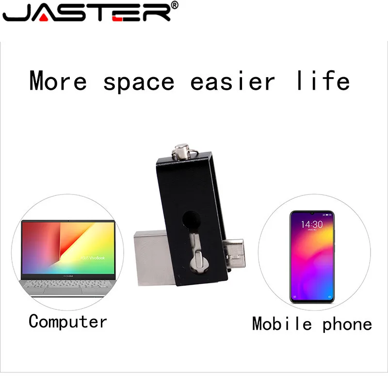 Металлический OTG флеш накопитель JASTER диск USB 2 0 64 ГБ 16 высокоскоростной 32 4 Гб с