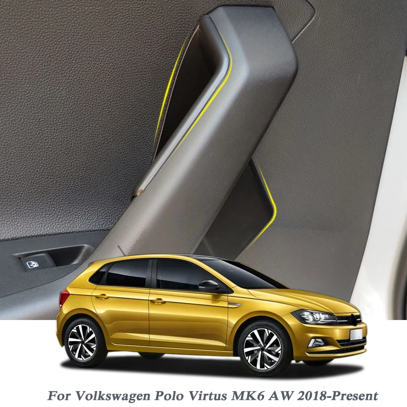 Автомобильный Стайлинг Дверной ящик для хранения Volkswagen Polo Virtus MK6 AW 2018 Подарочный