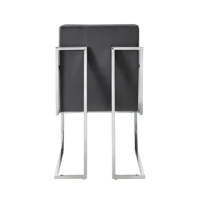 

Dining chair light luxury modern home stainless steel chrome finished designer shape restaurant leather velvet metal chair