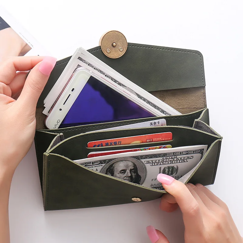 

Women's new wallet wild stitching long multi-card position zipper card holder multi-function hand mobile phone coin purse female