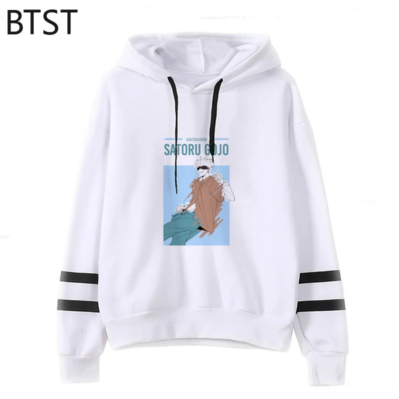 

Satoru gojo jujutsu kaisen Print Hoodies Man Woman Anime Harajuku Fleece Sweatshirts Autumn Spring Pockets Streetwear Punk Style