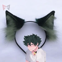 new my hero academia midoriya izuku deku cosplay cat fox ears hairhoop headband headwear for party set