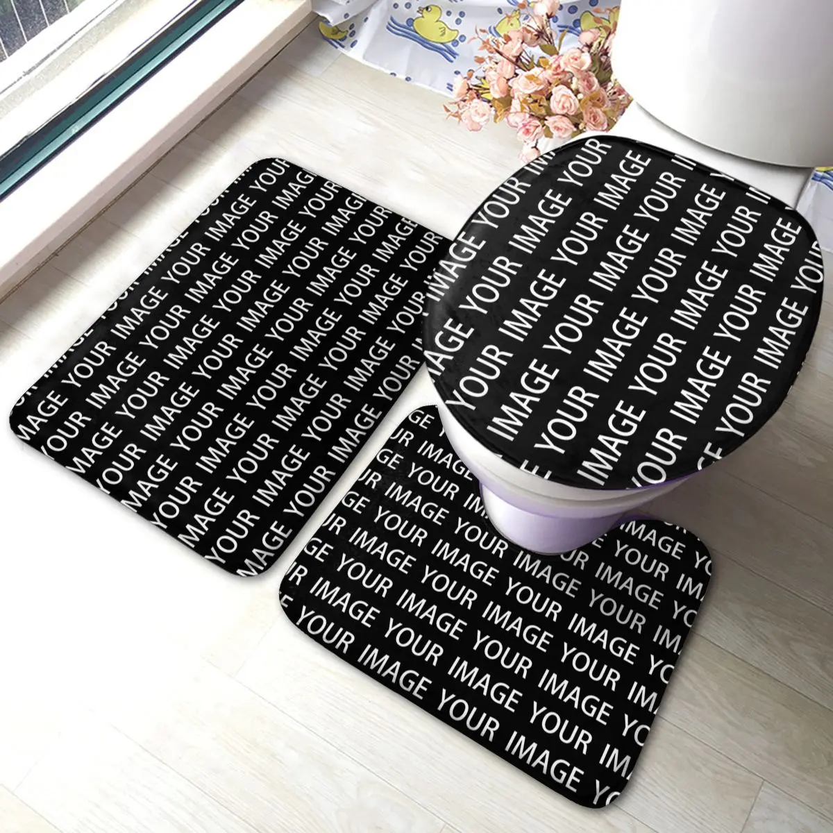 

Your Image Custom Made Bath Mat 3 Piece Custom Design Your Own Bathroom Mat Set Customized Polyester Foot Bathroom Rug
