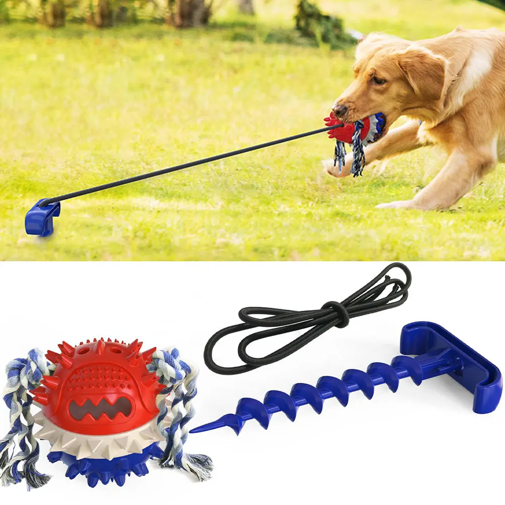 

Dog Toys Pet Puppy Interactive Suction Cup Push TPR Ball Toys Elastic Ropes Dog Tooth Cleaning Chewing Tooth Cleaning Supplies