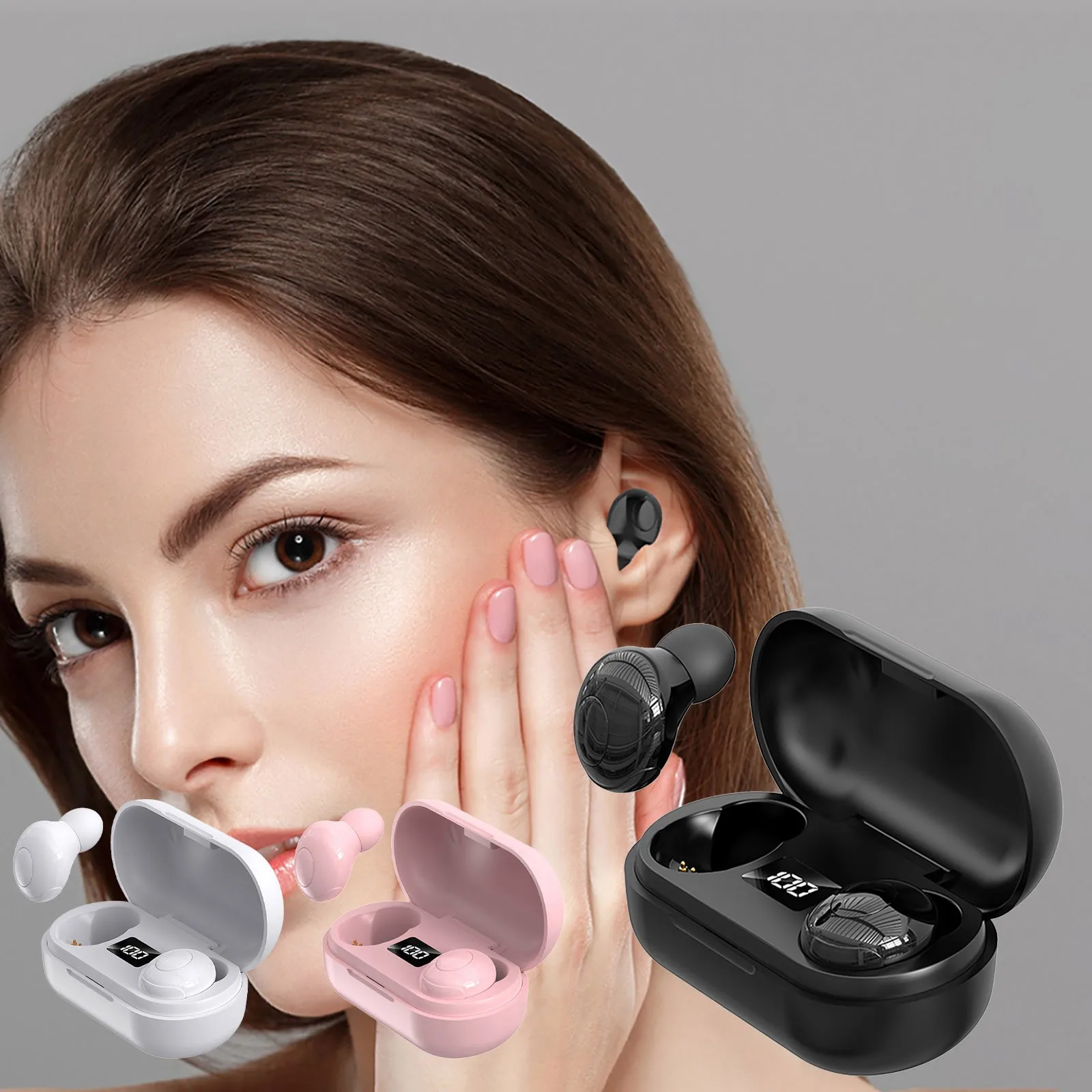 

Bluetooth 5,0 футляр для наушников светодиодные перезаряжаемые наушники, цифровой дисплей, Беспроводные спортивные наушники, подходят для всех с...