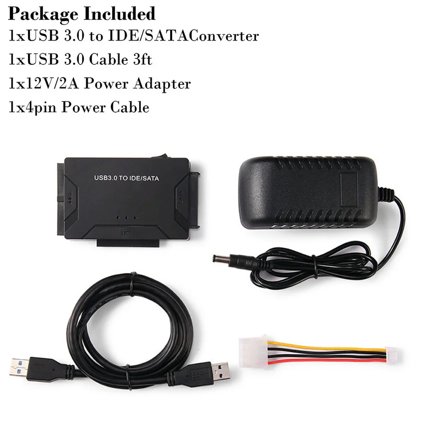 USB 3 0 для IDE и SATA конвертер Внешний жесткий диск адаптер Комплект 2 5 &quot/3 5&quot кабель|