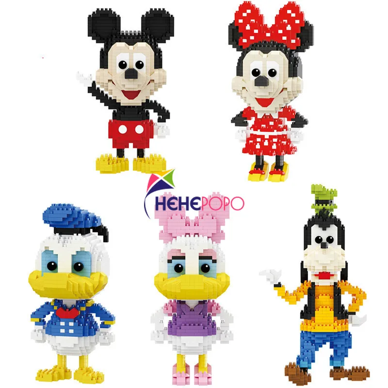 714 шт. + дисней микки маус бриллиантовые строительные блоки минни дональд дасии