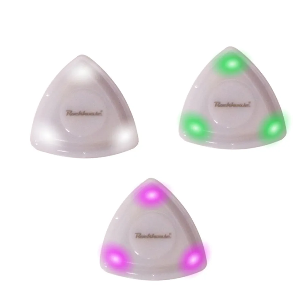 

Guitar LED Pick Shining Luminous Non-Slip Colored Light Guitar Picks Jazz Plectrum Glowing Bling With LED Lights Smooth Gift