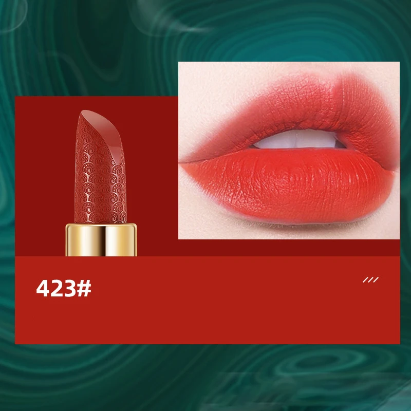 Набор матовых помад в китайском традиционном стиле 3 цвета бархатная глазурь для