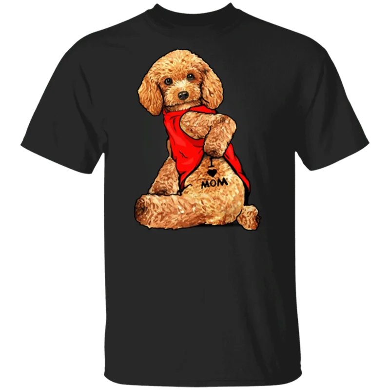 Татуировка Я люблю маму Милая собака Женщина Футболка Топ День матери Мода