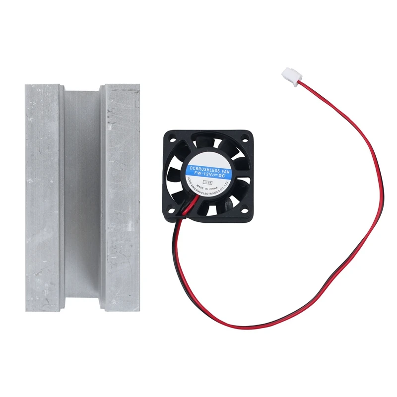 

2 Pcs Radiator: 1 Pcs 40X40x10mm 4010 9 Blade Brushless DC 12V Cooling Fan & 1 Pcs Silver-Aluminum Radiator U 80X40x40mm