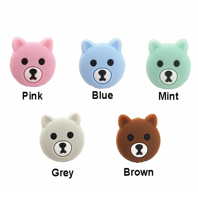 Chenkai-Cuentas de silicona para morder, juguetes de lactancia para beb&eacute;, chupete, accesorios de cadena, sin BPA, 10 Uds.-4