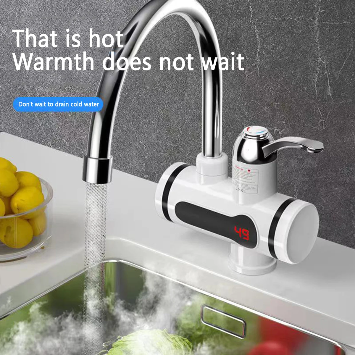 

Electric Kitchen Water Heater Tap Instant Hot Water Faucet Heater Cold Heating Faucet Tankless Instantaneous Water Heater Tap