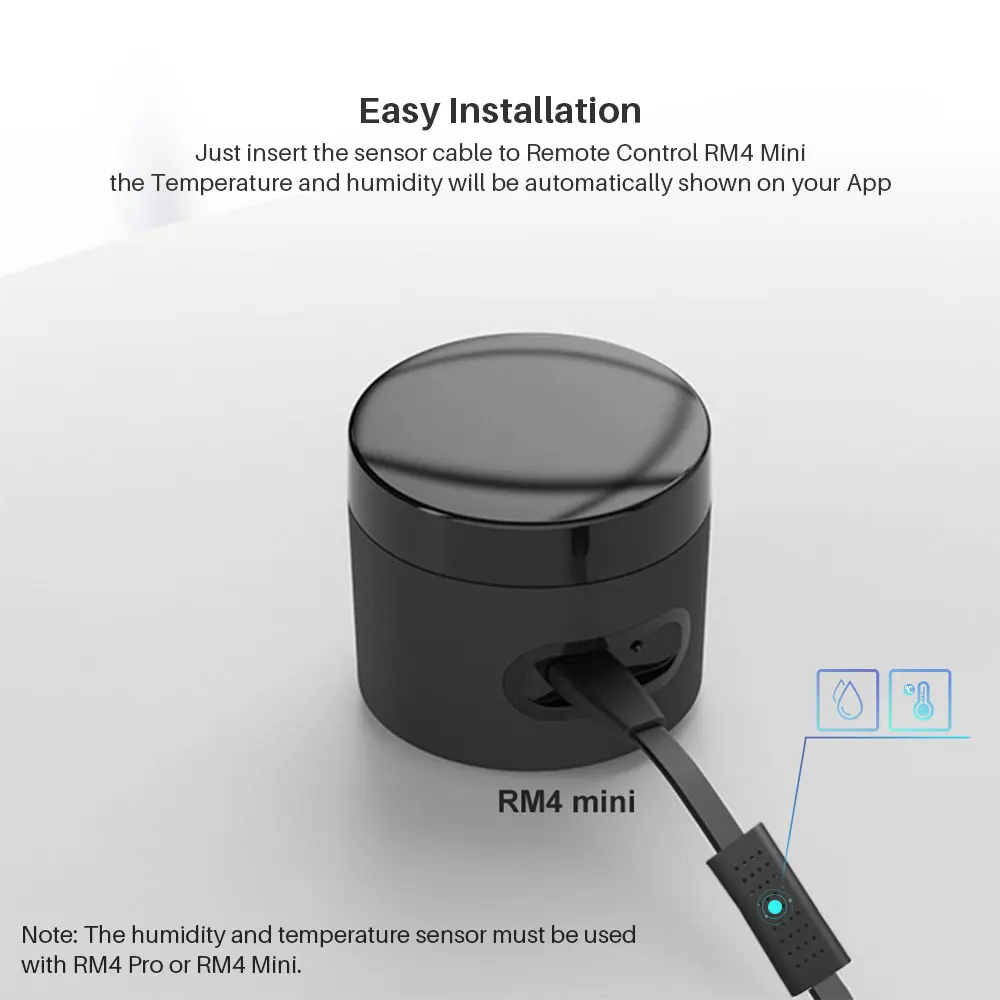 

Broadlink HTS2 Temperature and humidity Sensor Accessory Work with RM4 PRO/RM4 Mini Smart Home Automation Remote Control Module
