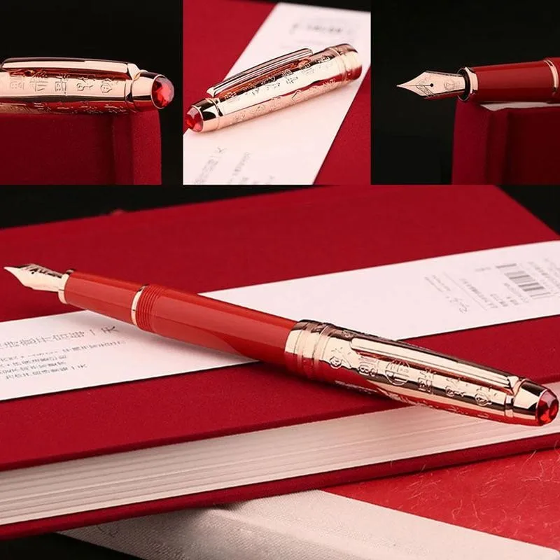 Ручка перьевая P135 с жемчужным верхом металлическая каучуковая ручка EF/Meiqiaojian