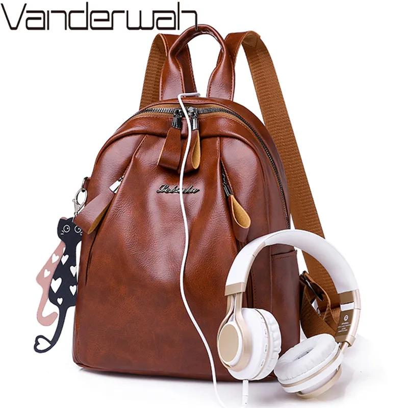 Женский винтажный рюкзак из мягкой кожи модные школьные рюкзаки для девочек с