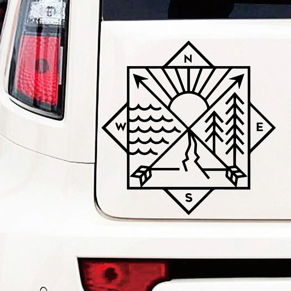 Новый дизайн Компас углеродная наклейка персонализированные автомобильные