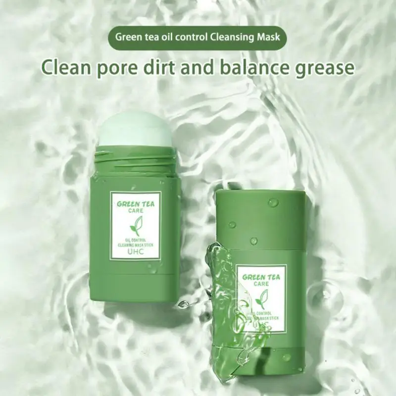 Green Tea Face Mask Stick Cleansing Clean Mud Whitening Moisturizing Purifying Masks Clay Oil Control Skin Care | Красота и здоровье