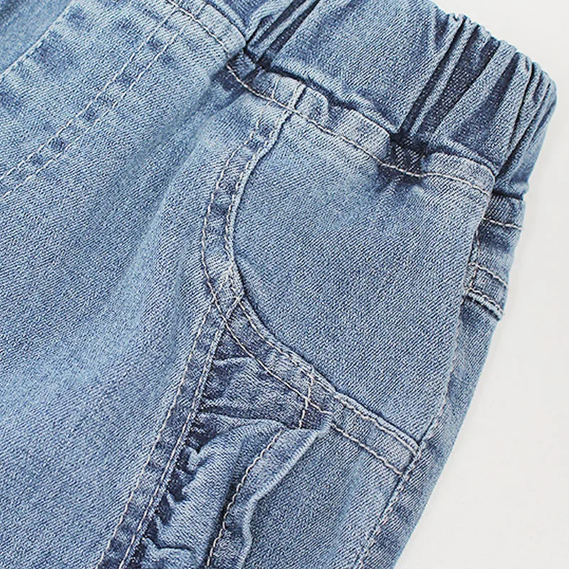 Babyinstar Ruffle Flare Denim Jeans For Girls Toddler Girl Ripped Autumn Clothing Baby | Детская одежда и обувь