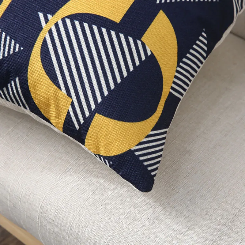 Черный чехол для подушки с кошкой из хлопка и льна квадратным Кот Подушка Чехол