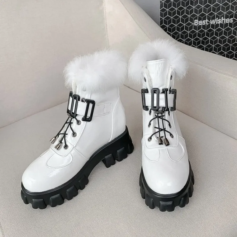 US4-12 женские лакированные ботильоны с круглым носком на шнуровке ремешком и