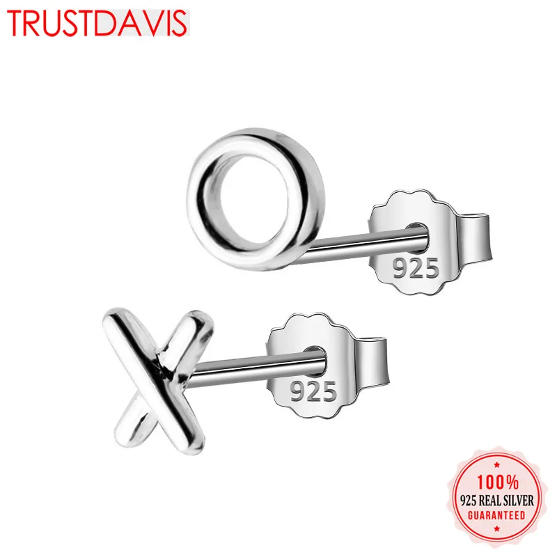 Женские серьги гвоздики из серебра 100% пробы с круглым вырезом|fashion stud earrings|stud