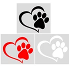 Светоотражающие автомобильные наклейки для собак, 1 шт., наклейки в виде лап сердца, товары для автомобиля, внешние аксессуары черного, красного, белого цвета для автомобиля