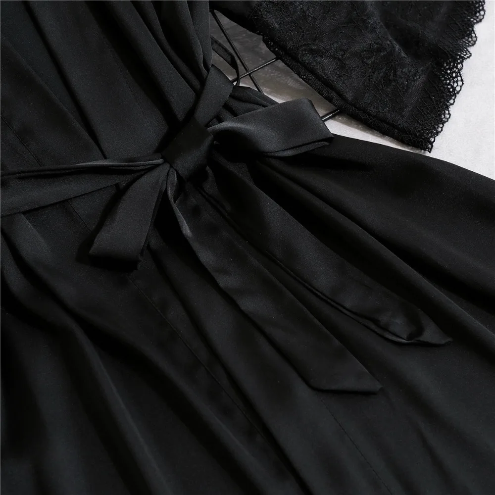 Женский Шелковый Атласный короткий халат однотонное кимоно соблазнительный