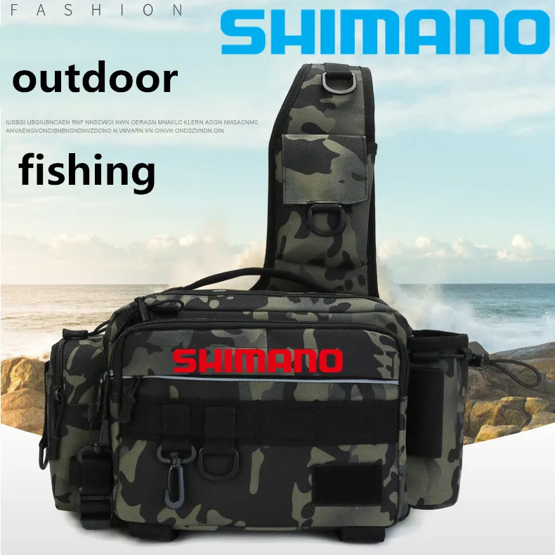

Shimano Multifunctional Fishing Tackle Bags Single Shoulder Crossbody Bag Waist Pack Fish Lures Gear Utility Storage Fishing Bag