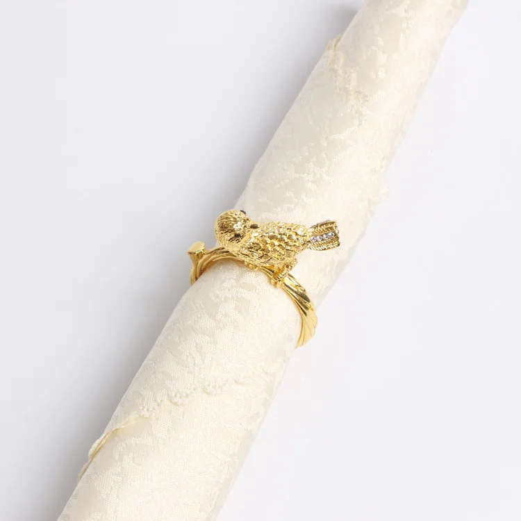 

10pcs Plated metal golden bird model room napkin buckle hotel napkin ring napkin ring