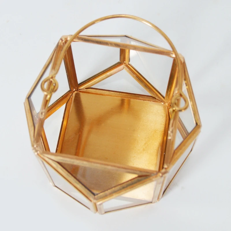 Медь Сфера Стекло геометрический Террариум Форма сочные ящик для комнатных