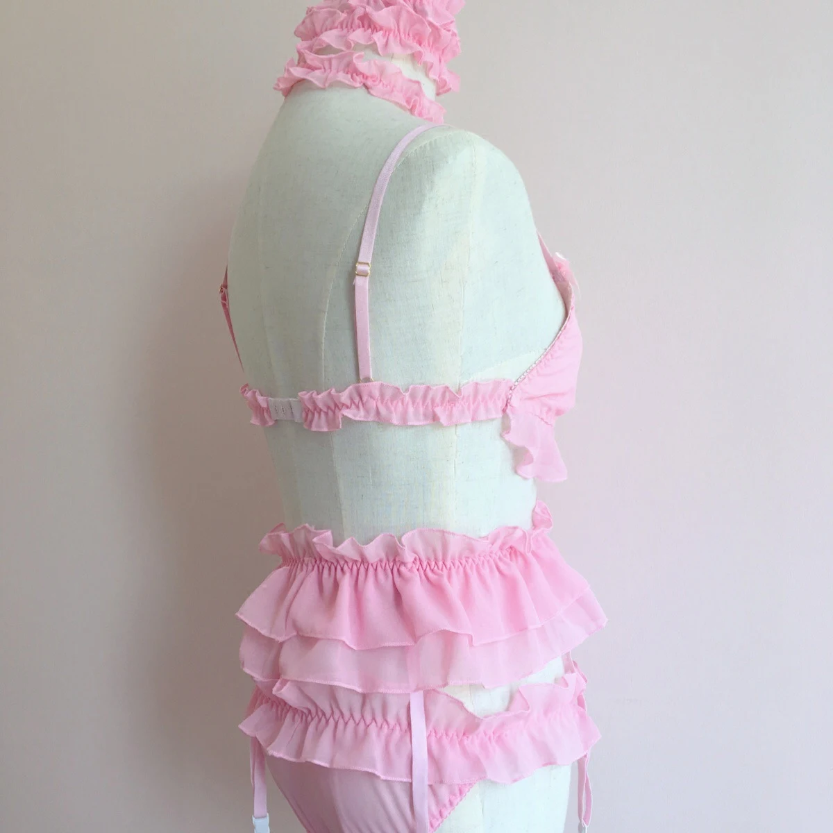 Японский Лолита милые оборки кружева Kawaii Babydoll сексуальное нижнее белье набор мягкая девушка черные пижамы костюмы для косплея