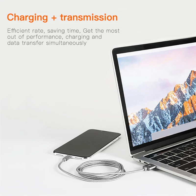 Сверхдлинный прочный нейлоновый кабель Micro USB Type C (USB C) для синхронизации данных и