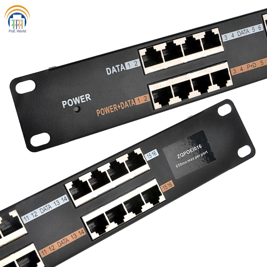 16 портов 100 Мбит/с Poe инжектор с 48v120w адаптер питания через Ethernet для Dahua/Mikrotik камеры