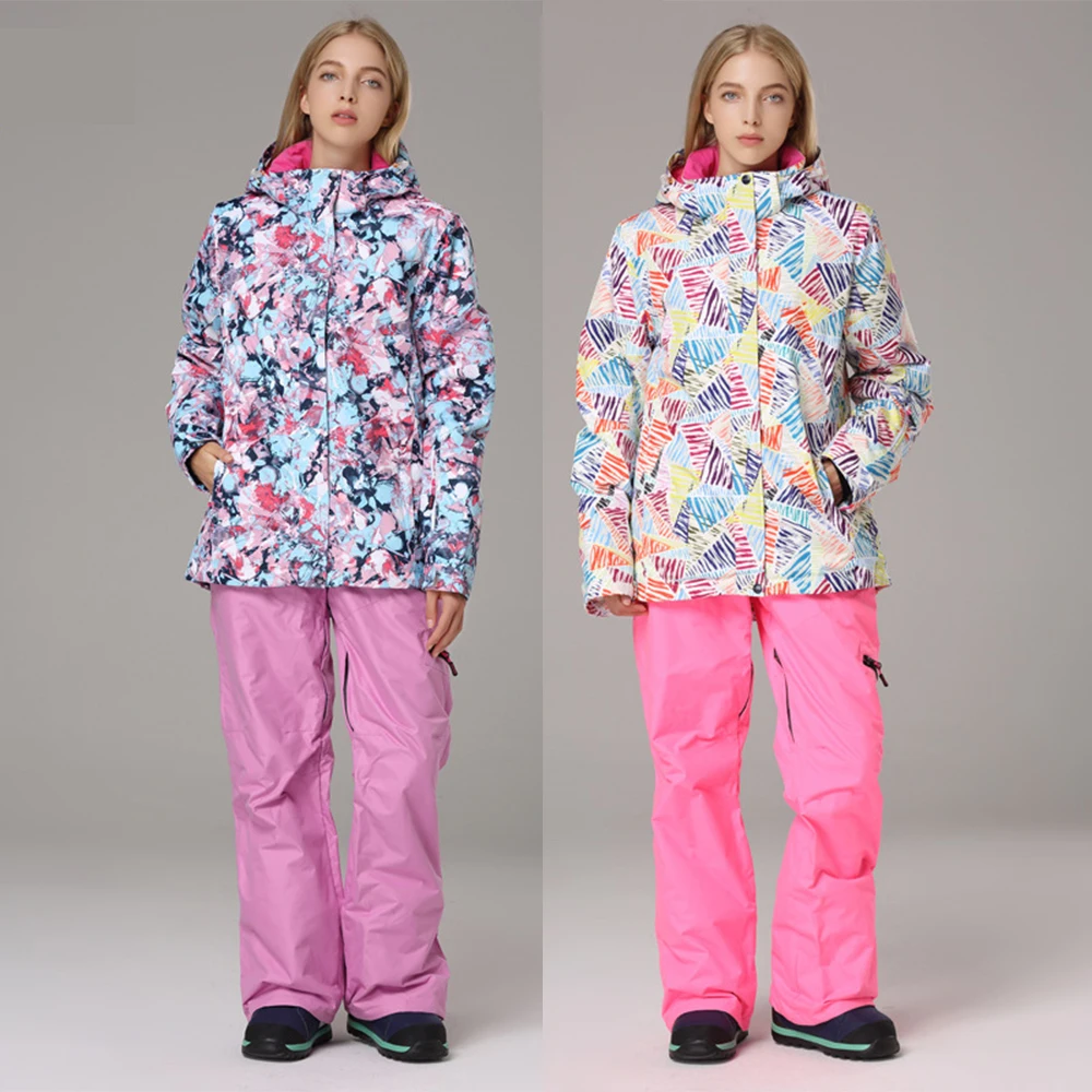

-30 Winter Women Snow Ski Suit Wear Clothing Snowboarding Set Waterproof Windproof Mountain Ski Jacket and Pant Female SportWear