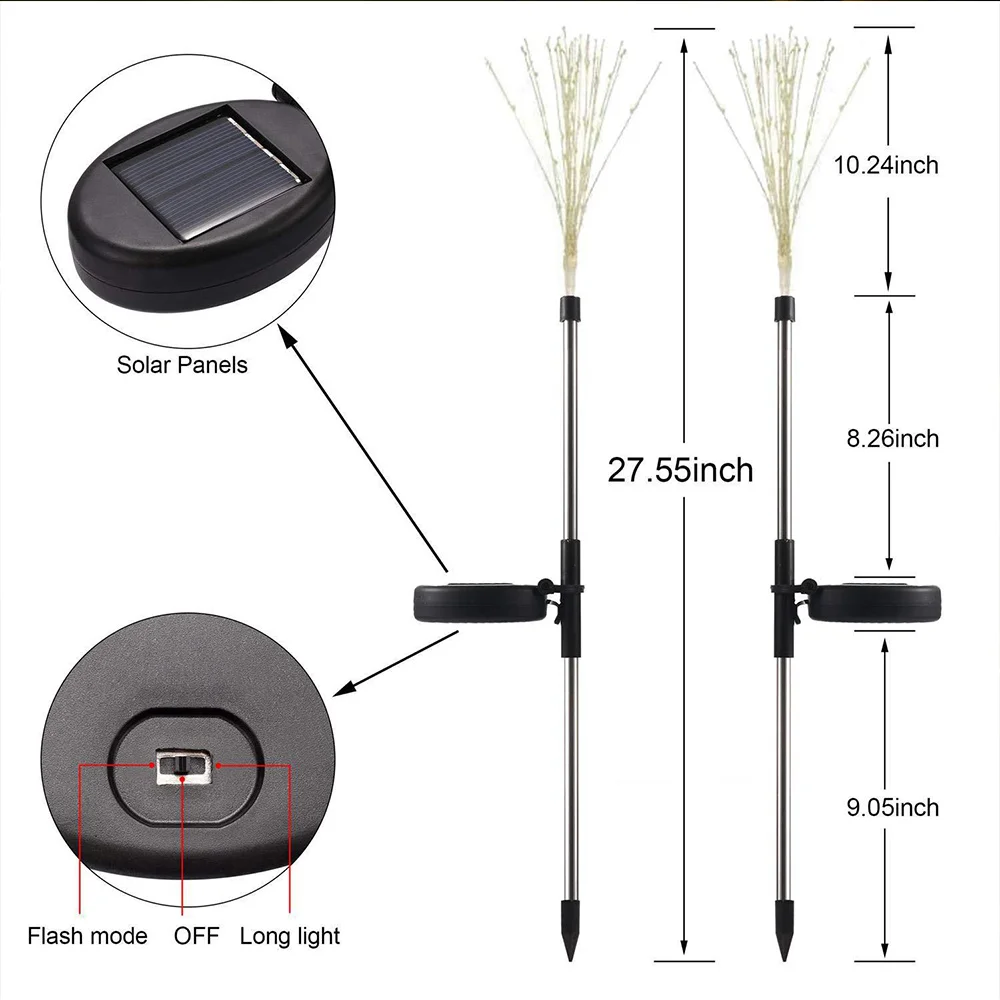 

1pc Led Copper Wire Firework Light Solar Eight-function Plug-in Firework Light