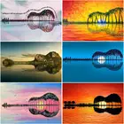 RUOPOTY рамка для картины Diy картина маслом по номерам гитары пейзаж акрил настенный художественный Декор для дома Раскраска по номерам набор сделай сам для подарка