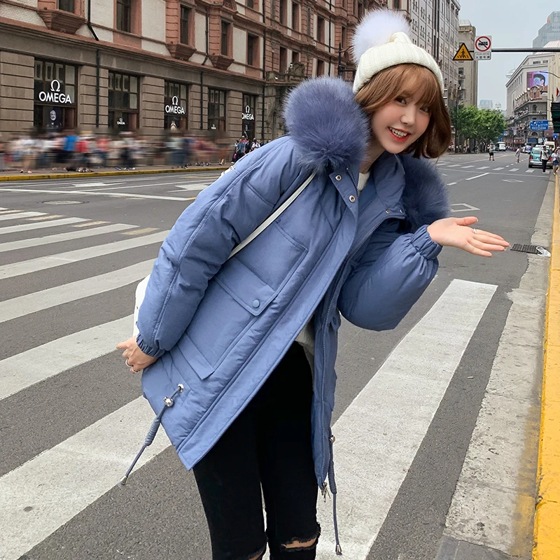 

Hooded Lady Coat Long Coats Parka Oversize Colour Jacket mid-long Women Winter Thick Jacket Down Jacket Women Winter