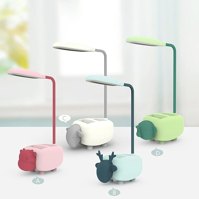 

LED Desk Lamp Foldable Desk Lamp Pen Holder Lamp USB Powered Night Reading Children's Cartoon Portable Lamp Настольнаялампа